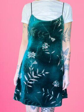 Vintage 90s California Dynasty velvet dress pajamas